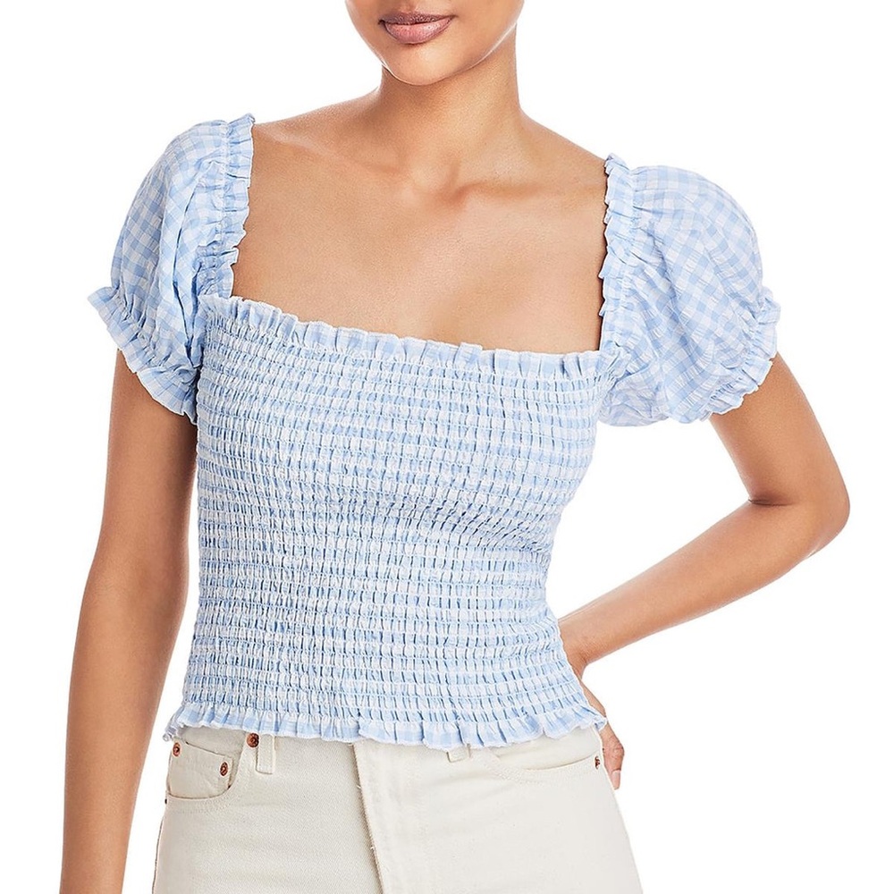 Womens Smocked Doll Cropped in Blue